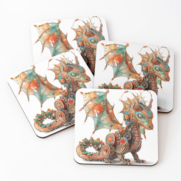 Item preview, Festive Steampunk Dragon: Vibrant and Detailed 2D Art designed and sold by JohanSD.