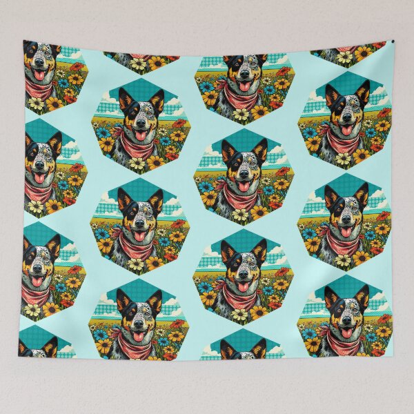 Item preview, Cattle Dog in a Field of Flowers designed and sold by Ghost on Toast.