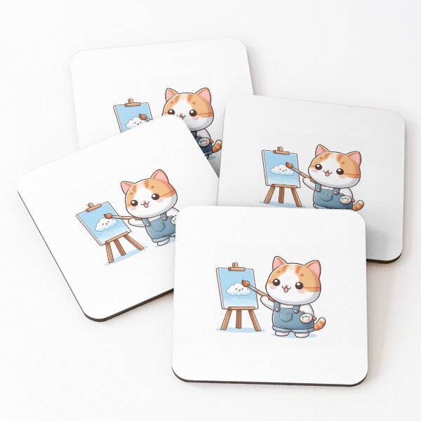 Item preview, Cute cat painter drawing a cloud designed and sold by boomfire153.