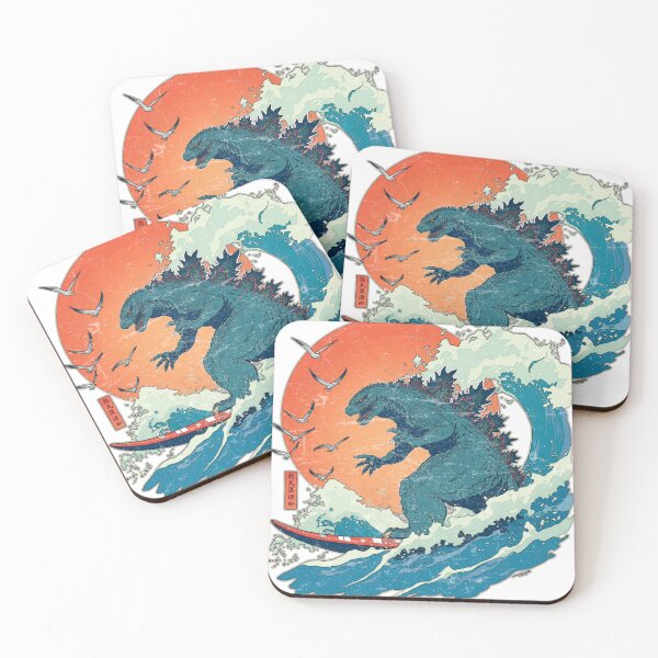 Item preview, The Great Wave Godzilla Surfer shirt, Funny Surfing monster t-shirt designed and sold by KreativKulture.