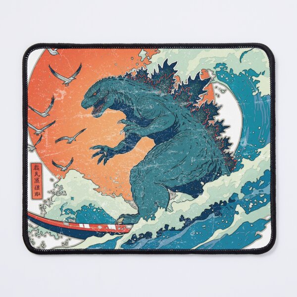 Item preview, The Great Wave Godzilla Surfer shirt, Funny Surfing monster t-shirt designed and sold by KreativKulture.