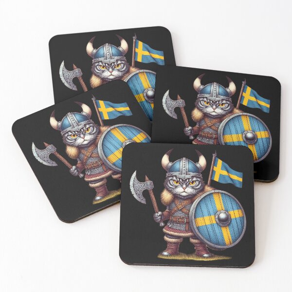 Item preview, Viking Cat Warrior of Norse Sweden designed and sold by HolidayT-Shirts.