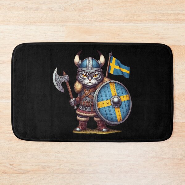 Item preview, Viking Cat Warrior of Norse Sweden designed and sold by HolidayT-Shirts.