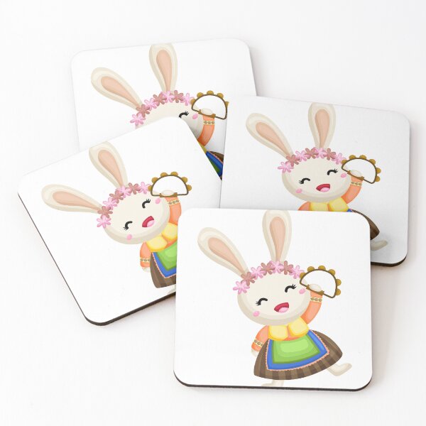 Item preview, Happy little rabbit with her tambourine designed and sold by peekadillie.
