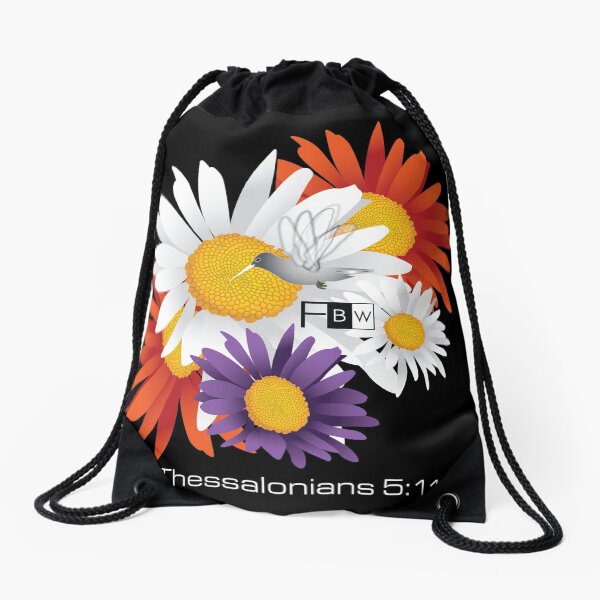 Encourage Floral Drawstring Bag