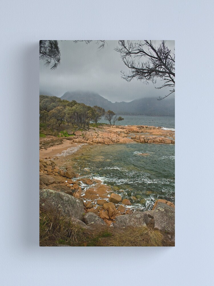Thumbnail 1 of 3, Canvas Print, Rainstorm over Coles Bay designed and sold by RogerN.