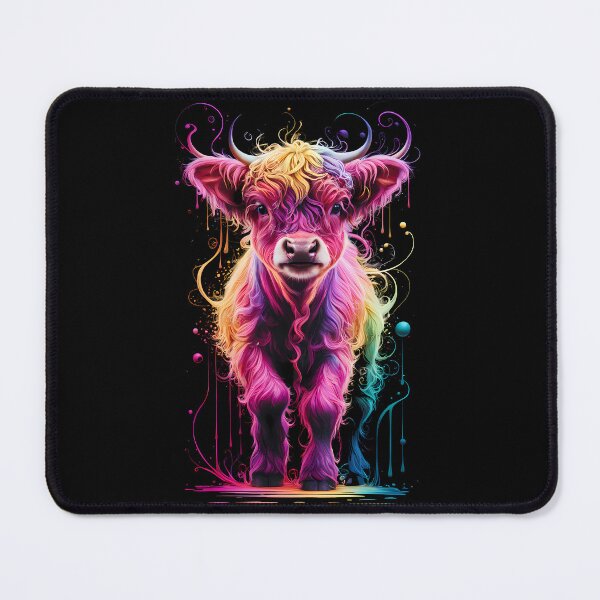 Item preview, Colorful Fluffy Cow designed and sold by Funny Vintage Stickers And T-Shirts.