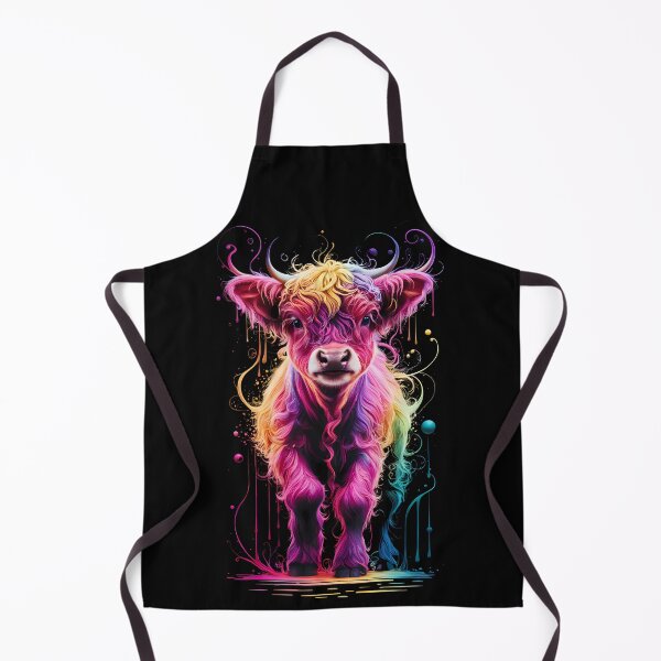 Item preview, Colorful Fluffy Cow designed and sold by Funny Vintage Stickers And T-Shirts.