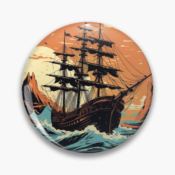 Item preview, Pirate Ship in Retro Classic Vintage Style designed and sold by redstar19.