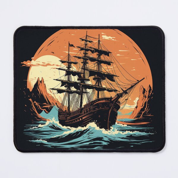 Item preview, Pirate Ship in Retro Classic Vintage Style designed and sold by redstar19.