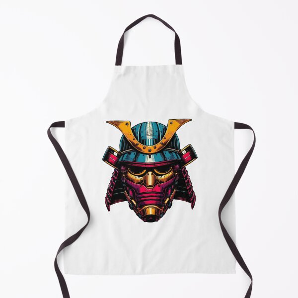 Item preview, Vibrant Samurai Helmet with Modern Tech Elements Illustration designed and sold by SCG-designs.