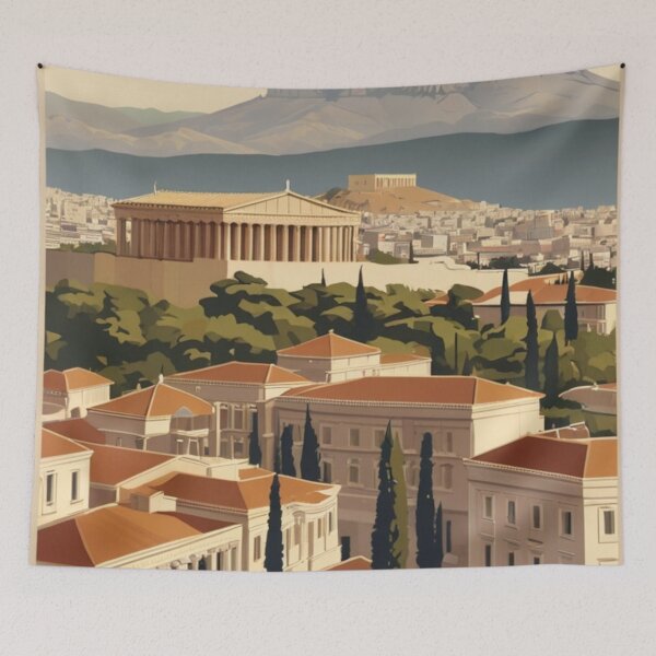 Artikelvorschau, 009 Vintage Athen, Griechenland Poster Design entworfen und verkauft von Alexis Art Collection.