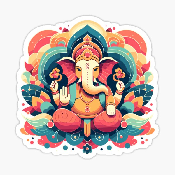 Item preview, Colorful Illustration of Lord Ganesha minimalist designed and sold by ArtTodayShop.