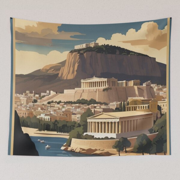 Artikelvorschau, 010 Vintage Athen, Griechenland Poster-Design entworfen und verkauft von Alexis Art Collection.