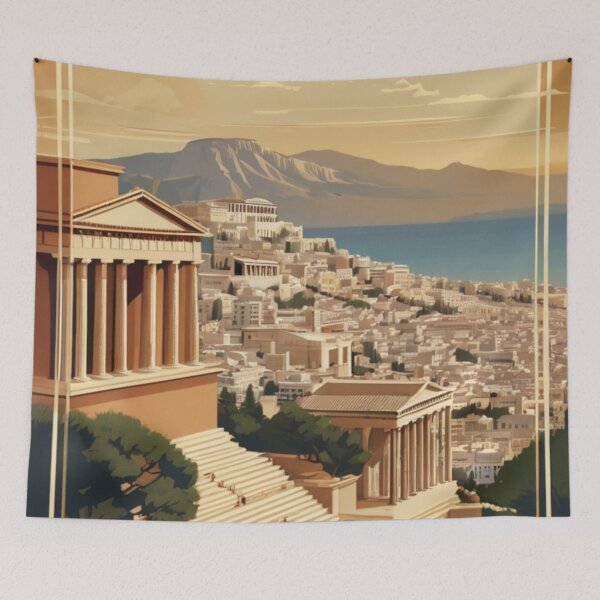 Artikelvorschau, 011 Vintage Athen, Griechenland Poster Design entworfen und verkauft von Alexis Art Collection.