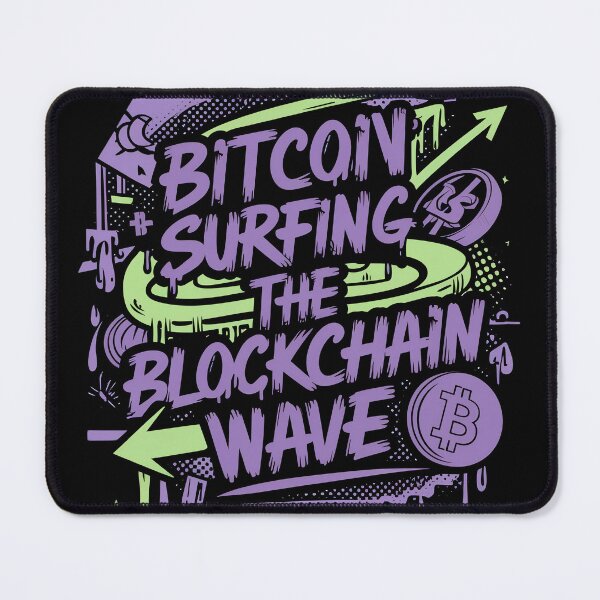 Item preview, Bitcoin Surfing The Blockchain Wave designed and sold by RadDeck.