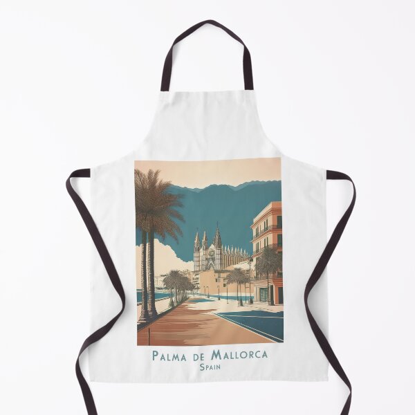 Item preview, Palma de Mallorca retro travel poster – vintage cathedral and Mediterranean coastal town wall art designed and sold by pod24.
