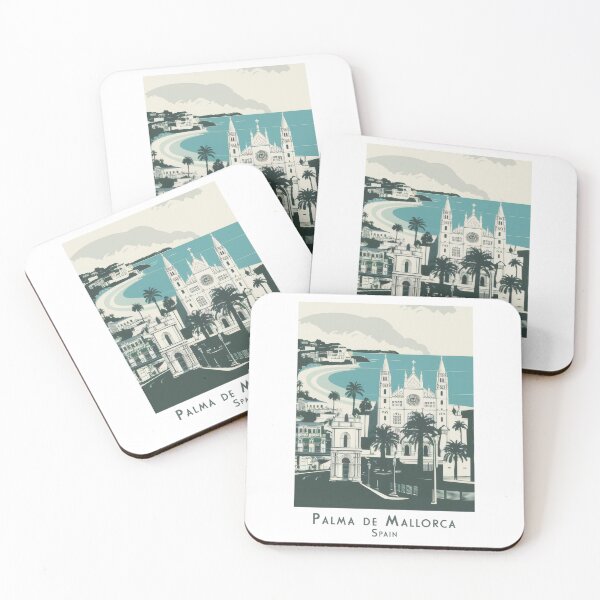 Item preview, Palma de Mallorca Retro Poster – Vintage Cathedral and Coastal Town Travel Wall Art designed and sold by pod24.