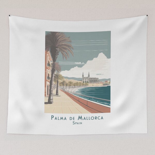 Item preview, Palma de Mallorca vintage travel poster – minimalist retro tourism design designed and sold by pod24.
