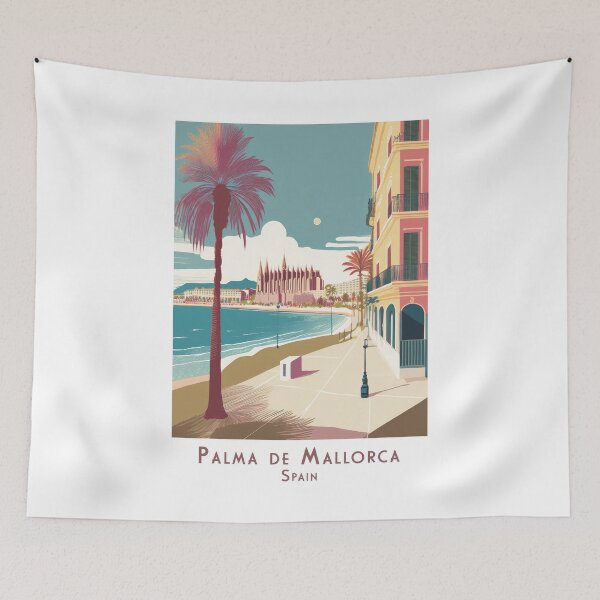 Item preview, Palma de Mallorca retro travel poster – minimalist vintage tourism design designed and sold by pod24.