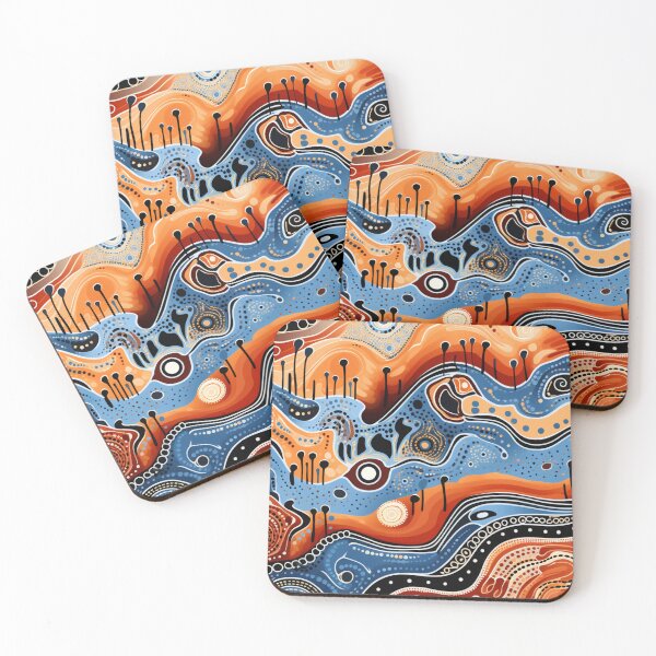 Item preview, Aboriginal Inspired Dot Art - Abstract Waves designed and sold by GrinGalore.