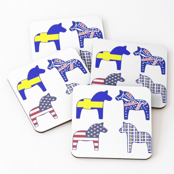 Item preview, Dala Horse Fun American USA and Swedish Flags   designed and sold by funnytshirtemp.