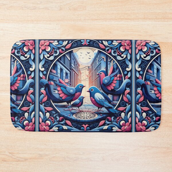 Item preview, City Birds in Blue and Pink designed and sold by Sadia  Jannat.