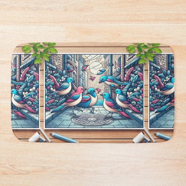 Item preview, Stylized Birds in a Cityscape designed and sold by Sadia  Jannat.