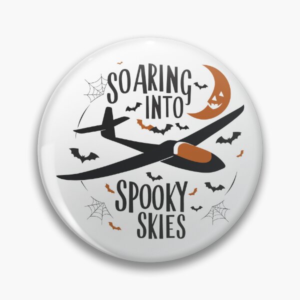 Item preview, Soaring into Spooky Skies Halloween Glider Plane Pilot Sailplane Biplane aerial floating soaring designed and sold by These_Prints.