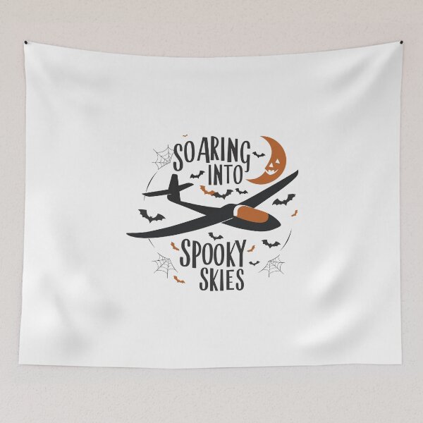 Item preview, Soaring into Spooky Skies Halloween Glider Plane Pilot Sailplane Biplane aerial floating soaring designed and sold by These_Prints.