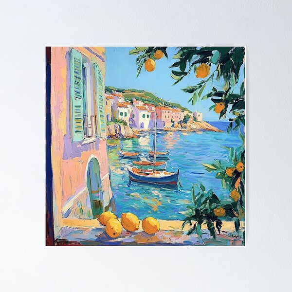 Item preview, Henri Matisse Style Poster, Mediterranean, Open Window, Pastel designed and sold by ArtHouseNiklas.