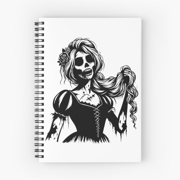 Item preview, Dead Down Your Hair - B&W - What If Princesses Were Zombies? designed and sold by VillainTee Designs.