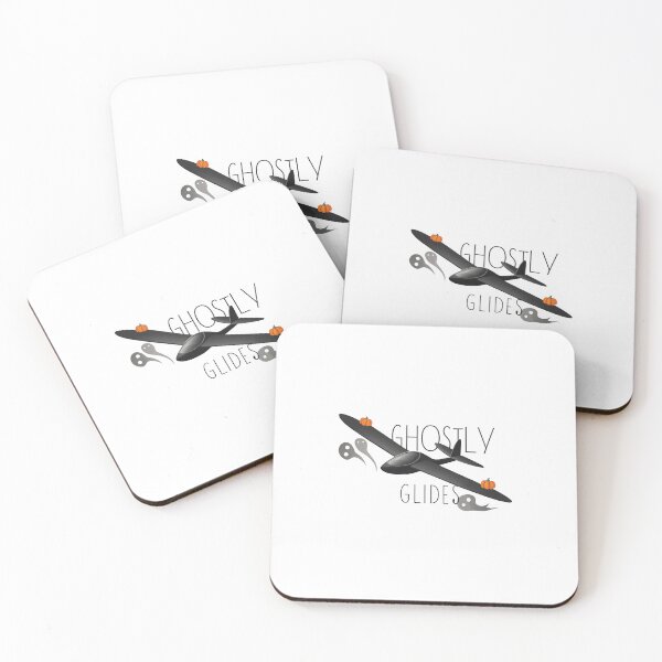 Item preview, Ghostly Glides Halloween Glider Plane Pilot Sailplane Biplane aerial floating soaring designed and sold by These_Prints.
