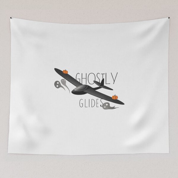 Item preview, Ghostly Glides Halloween Glider Plane Pilot Sailplane Biplane aerial floating soaring designed and sold by These_Prints.