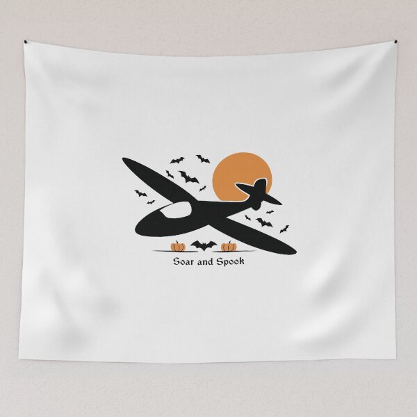 Item preview, Soar and Spook Halloween Glider Plane Pilot Sailplane Biplane aerial floating soaring designed and sold by These_Prints.