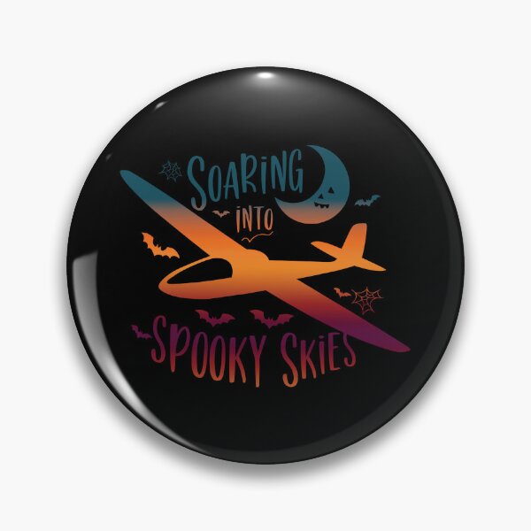 Item preview, Soaring into Spooky Skies Halloween Glider Plane Pilot Sailplane aerial floating soaring designed and sold by These_Prints.