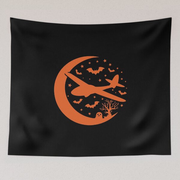 Item preview, Happy Halloween Glider Plane Pilot Sailplane aerial floating soaring designed and sold by These_Prints.