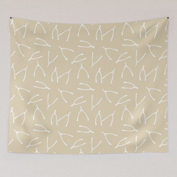 Item preview, Lucky Wishbone Pattern | Beige White Wishing Bone Design designed and sold by CreativeBridge.