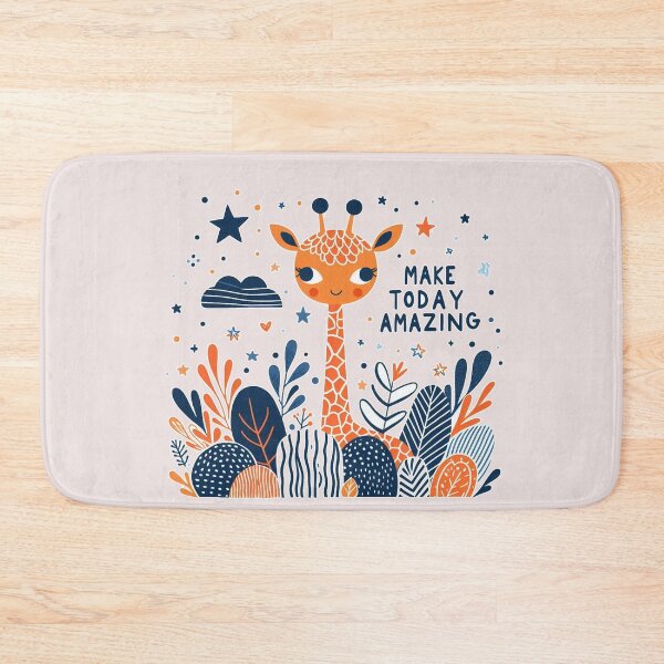 Item preview, Giraffe fantasy orange Navy blue Quote " MAKE TODAY AMAZING." designed and sold by Nanthanon.