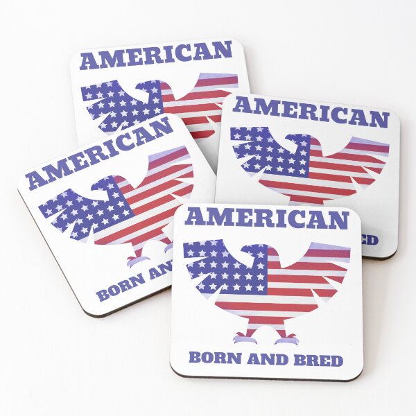 Item preview, American Born And Bred with Eagle Shaped Flag designed and sold by expatinterview.