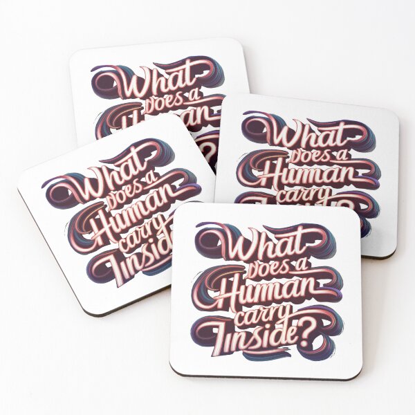 Item preview, Intricate Typography Art - What Does a Human Carry Inside? Inspirational Design designed and sold by TrendyCanvasC.