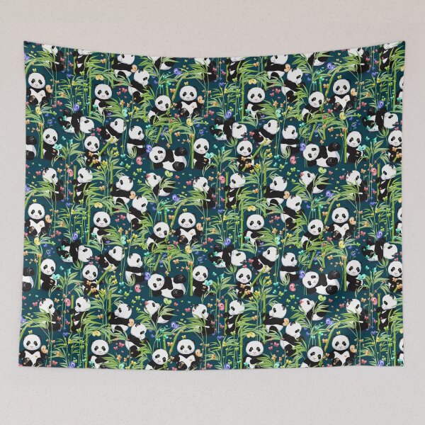 Item preview, Panda, Dark emerald background designed and sold by Alex  Blud.