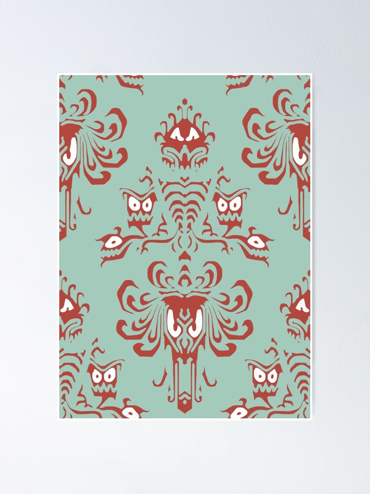 Thumbnail 1 of 3, Poster, Tuscan Red Haunted Mansion Pattern designed and sold by FandomTrading.