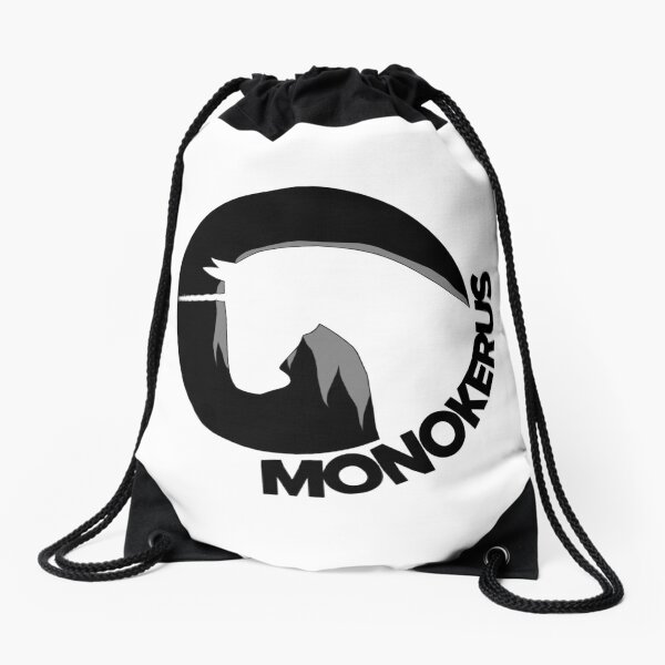 Black MONOKERUS Logo Drawstring Bag