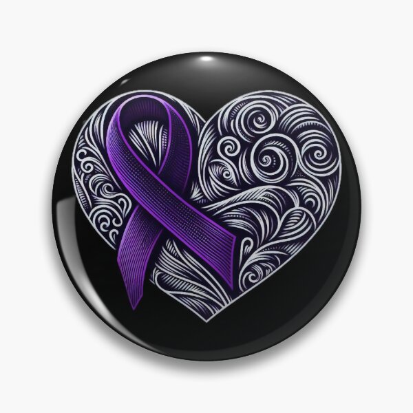 Item preview, Purple Ribbon Heart with swirls  designed and sold by TonzDesigns.