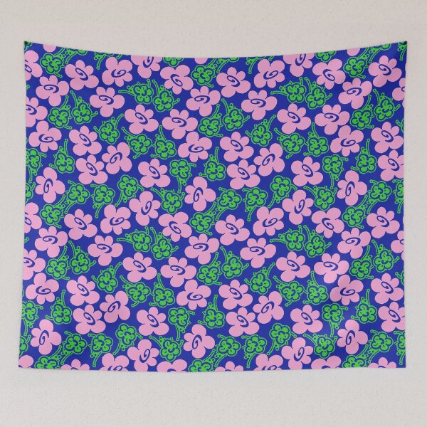 Item preview, Fruit Flower, Pink on blue background designed and sold by Alex  Blud.