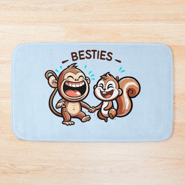 Item preview, Cute Monkey and Squirrel Besties Laughing Happily  designed and sold by merchloh128.