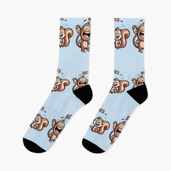 Item preview, Cute Monkey and Squirrel Besties Laughing Happily  designed and sold by merchloh128.