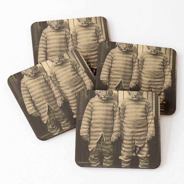 Item preview, Tigers in Jail in a Striped Prison Suit, Funny Vintage designed and sold by CheekyAnimalz.
