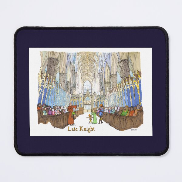 Item preview, Late Knight at Westminster Abbey - Medieval humor poster designed and sold by MNoblestudio.